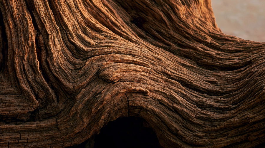 Fanning organic wood grain